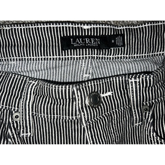 Ralph Lauren Black Label Striped Skinny Ankle Jeans Designer Pants Sz 6 - Picture 4 of 5